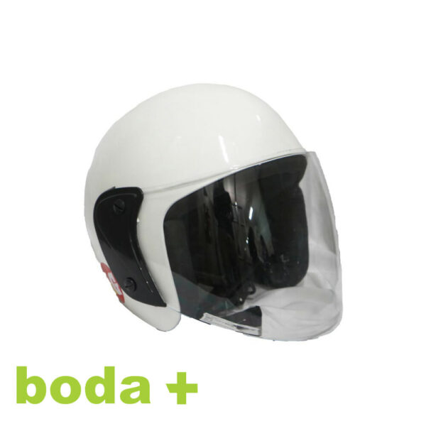 boda+ connect white helmet